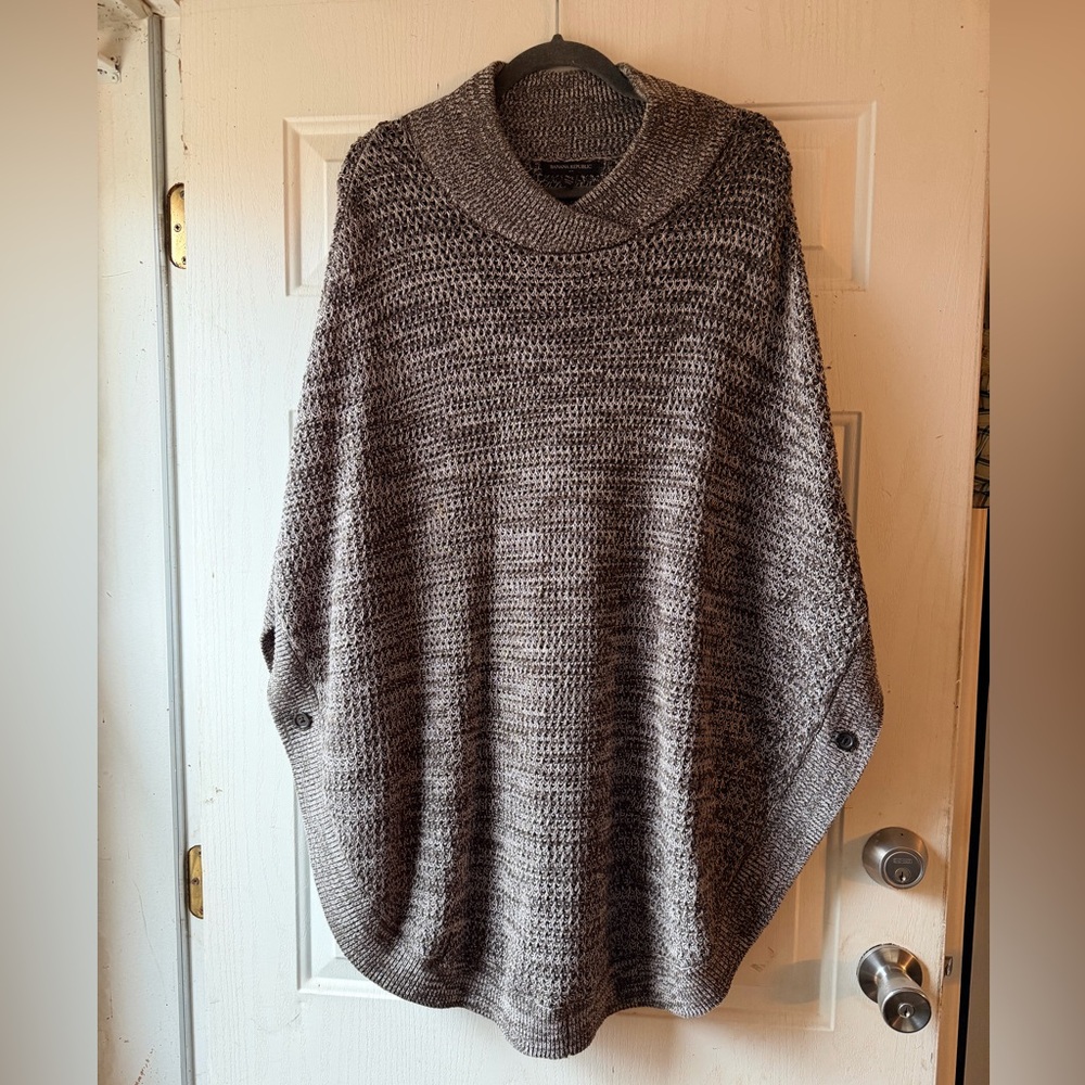 Banana Republic Charcoal Brown Poncho Sweater